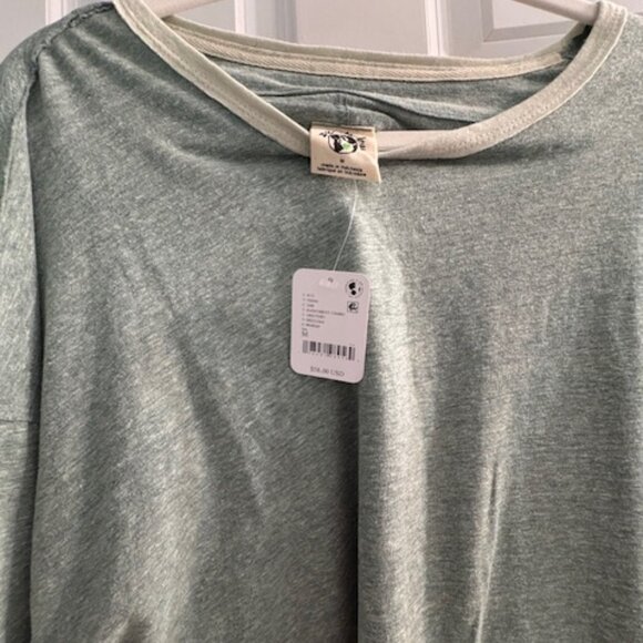 Free People Sage Green short Sleeve Lounge Tee (Size M) - Picture 4 of 5